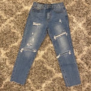 Momokrom Dolls Kill Limited Edition High Rise Distressed Boyfriend Jeans Size 2
